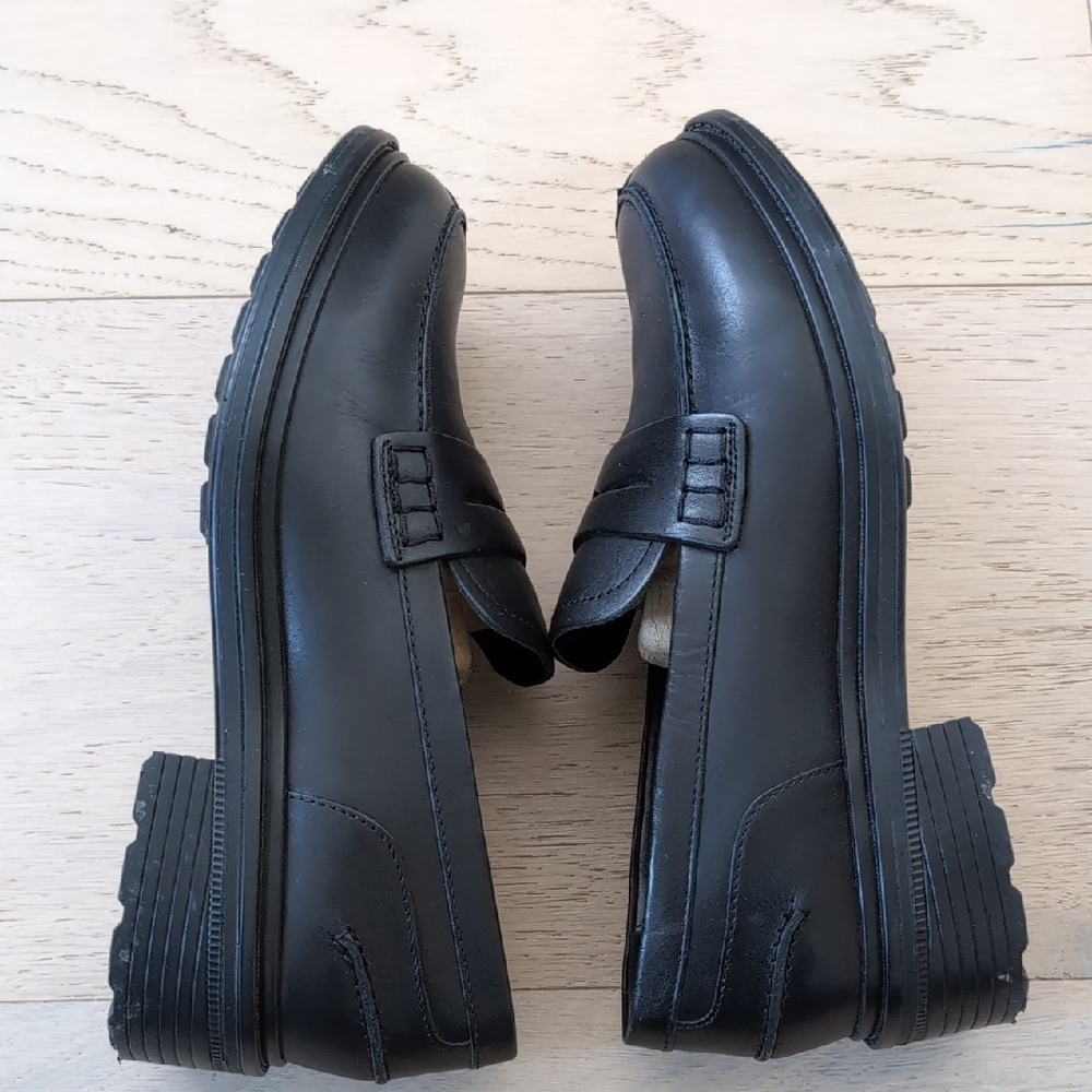 Geox Black Leather Loafers - Picture 5 of 6